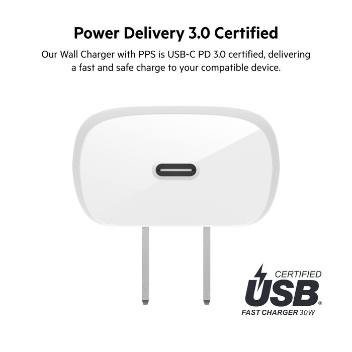 Cargador De Pared Belkin 30w + Cable Usb C A Usb C 1 M WCA005DQ1MWH-B6 4
